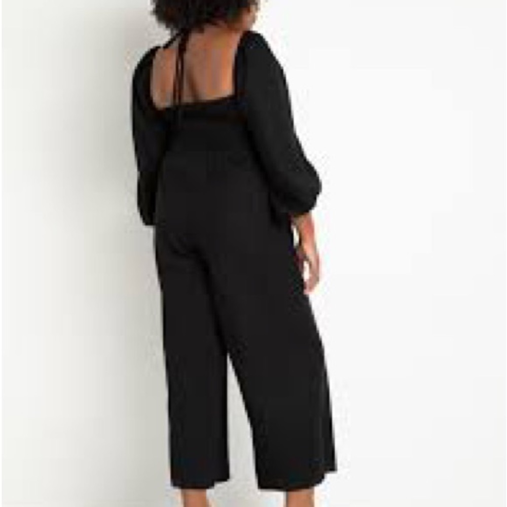 Eloquii black smocked bodice jumpsuit